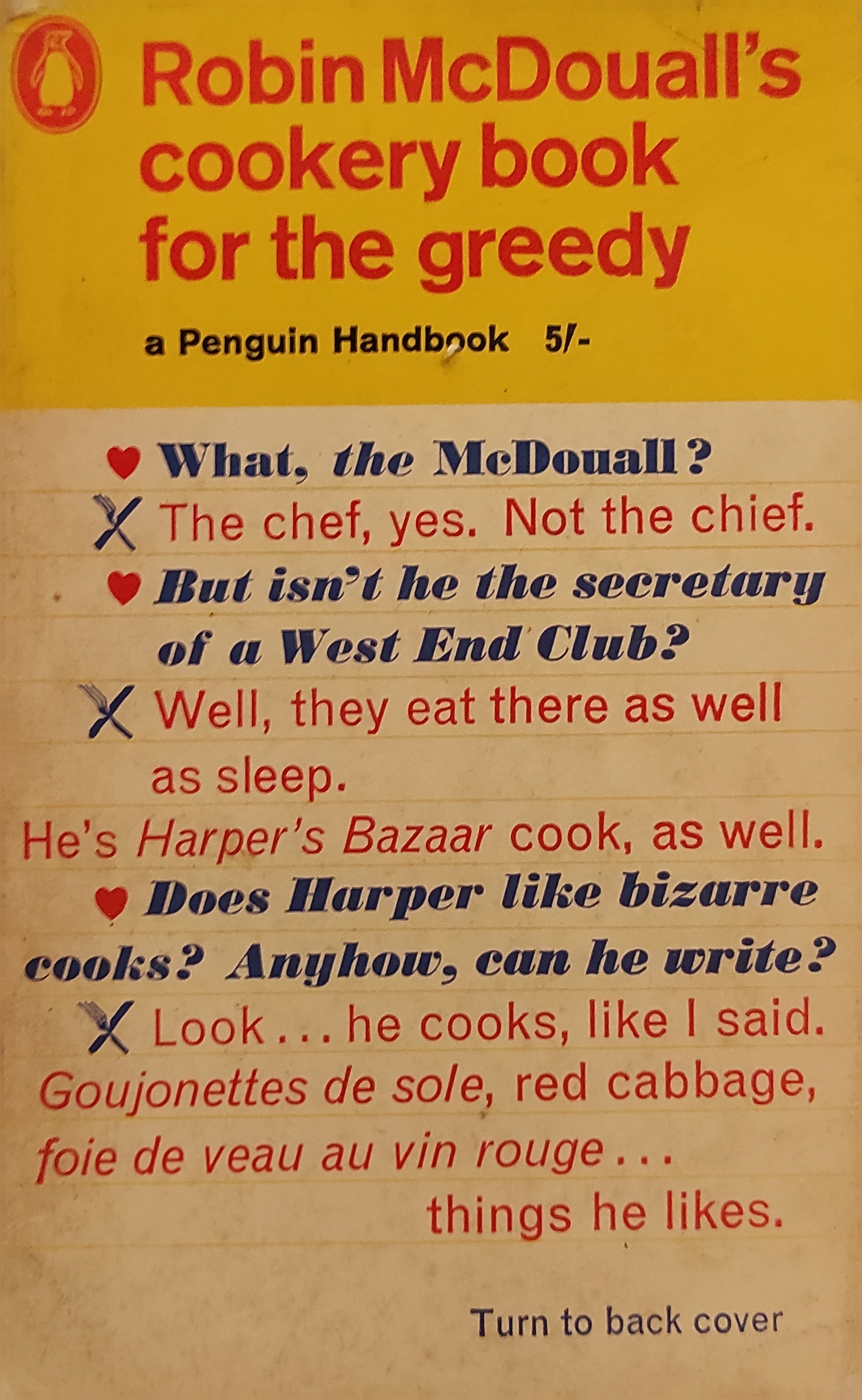 Cookery Book for The Greedy