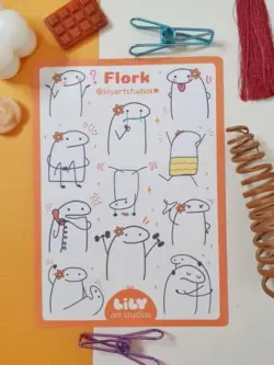 Flork Sticker Sheet (Orange)