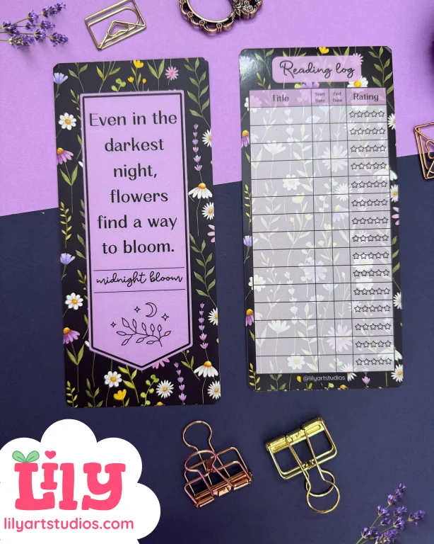 Midnight Blooms Bookmark