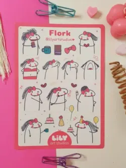 Flork Sticker Sheet (Pink)