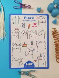 Flork Sticker Sheet (Blue)